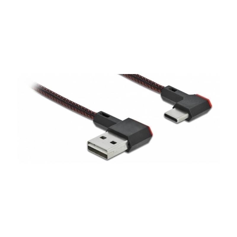 DeLOCK Cavo EASY-USB 2.0 Tipo-A maschio per USB Type-C maschio nero con angolazione sinistra   destra da 0,5 m