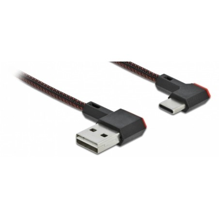 DeLOCK Cavo EASY-USB 2.0 Tipo-A maschio per USB Type-C maschio nero con angolazione sinistra   destra da 0,5 m