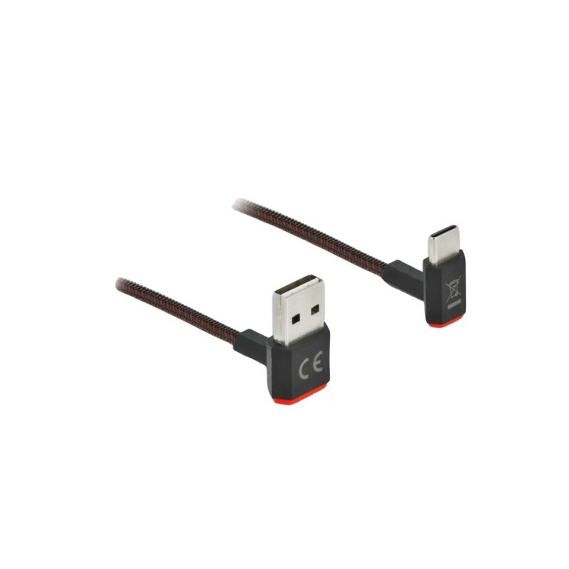 DeLOCK Cavo EASY-USB 2.0 Tipo-A maschio per USB Type-C maschio nero con angolazione alto   basso da 0,2 m