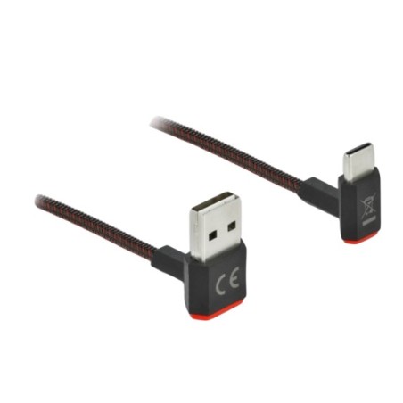 DeLOCK Cavo EASY-USB 2.0 Tipo-A maschio per USB Type-C maschio nero con angolazione alto   basso da 0,2 m