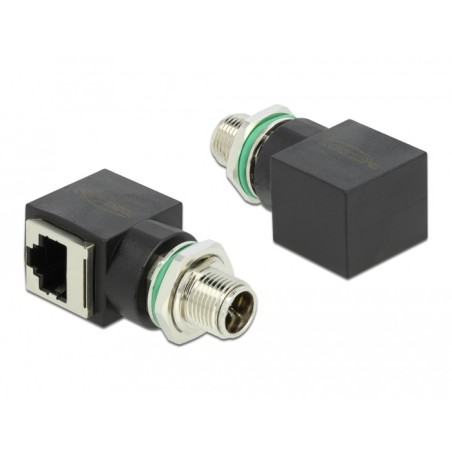 DeLOCK Adattatore di rete M12 a 8 pin maschio X-coded femmina per RJ45 femmina