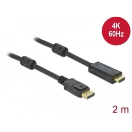 DeLOCK DisplayPort attivo 1.2 a cavo per HDMI 4K 60 Hz da 2 m