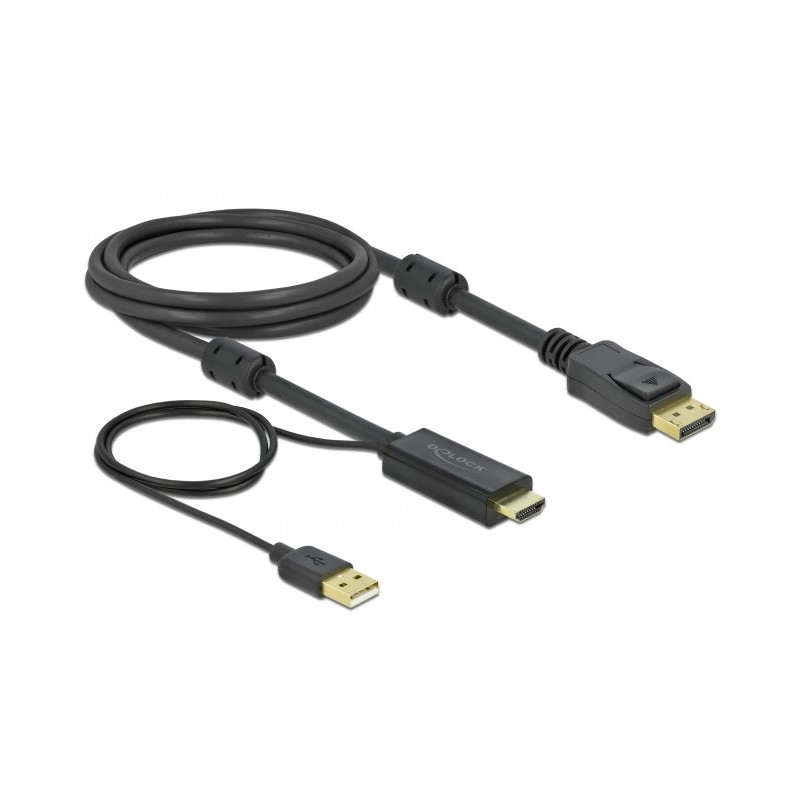 DeLOCK Cavo da HDMI a DisplayPort 4K 30 Hz 2 m