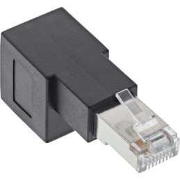 InLine Cavo patch adattatore Cat.6A, spina presa RJ45 angol. 90° verso il basso