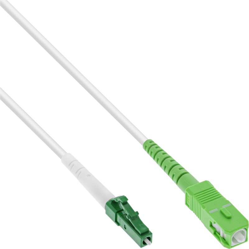 InLine Cavo FO simplex, FTTH, da LC APC 8° a SC APC 8°, 9 125µm, OS2,25m