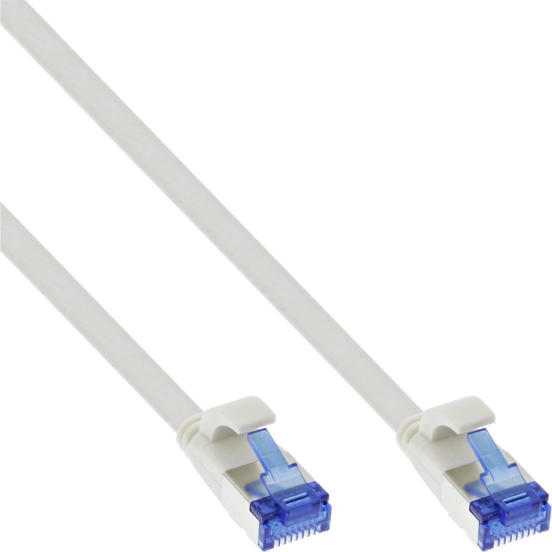 InLine Patch Cable flat, U FTP, Cat.6A, TPE senza alogeni, bianco, 7,5m