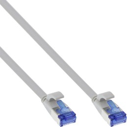 InLine Patch cable flat, U FTP, Cat.6A, TPE senza alogeni, grigio, 7,5m