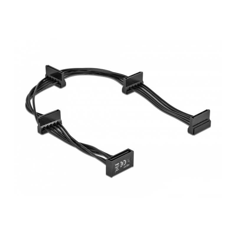 DeLOCK Cavo di alimentazione SATA a 15 pin maschio  4 x SATA a 15 pin femmina da 40 cm nero