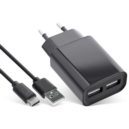 InLine USB DUO+ Set, adattatore di alimentazione 2 porte + cavo Micro-USB