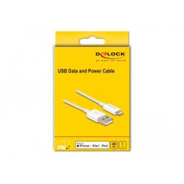 DeLOCK USB dati e cavo di alimentazione per iPhone, iPad, iPod bianco 1 m