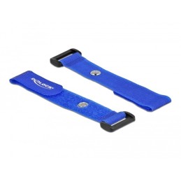 DeLOCK Fascetta per cavi a strappo con gancio e occhiello di fissaggio L 190 x L 25 mm blu 5 pezzi