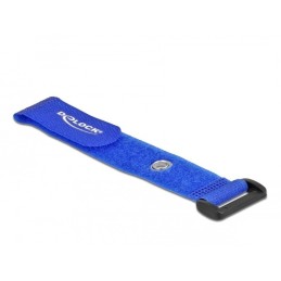 DeLOCK Fascetta per cavi a strappo con gancio e occhiello di fissaggio L 190 x L 25 mm blu 5 pezzi