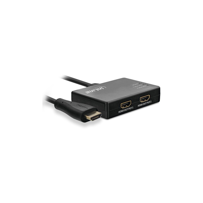 InLine HDMI splitter, 2 vie, 4K 60Hz, sfuso, con cavo integrato