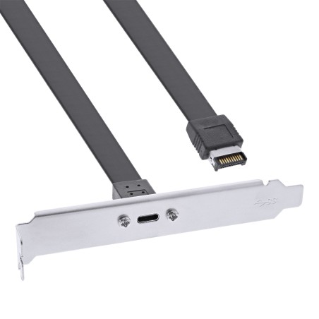 InLine Staffa per slot PCI, USB-C a USB 3.2 pannello frontale Key-A, 0,3m