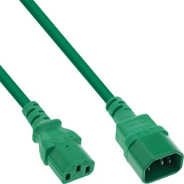 InLine Prolunga elettrica, da C13 a C14, verde, 2m