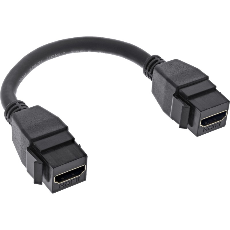 InLine HDMI 2x Cavo Keystone 4K 60Hz, HDMI A femmina femmina, nero, 0,2m