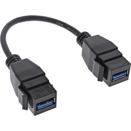 InLine USB 3.2 Gen1 2x cavo adattatore keystone, 2x presa keystone USB A, 0,2m