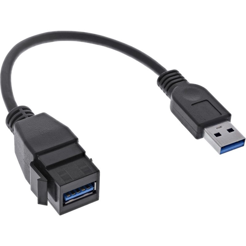 InLine Cavo adattatore USB 3.2 Gen1, USB A maschio   Keystone femmina, 0,2m