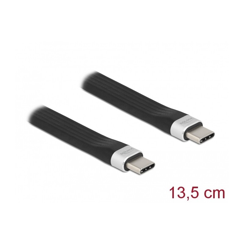 DeLOCK Cavo FPC a nastro piatto USB 3.2 Gen 2 USB Type-C per USB Type-C da 13,5 cm E-Marcatore PD 3 A