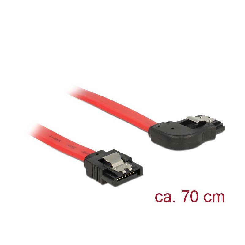 DeLOCK 83970 cavo SATA 0,7 m SATA 7-pin Nero, Rosso