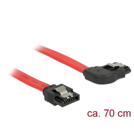 DeLOCK 83970 cavo SATA 0,7 m SATA 7-pin Nero, Rosso