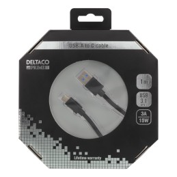 Deltaco USBC-1284 cavo USB USB 3.2 Gen 1 (3.1 Gen 1) 1 m USB A Nero