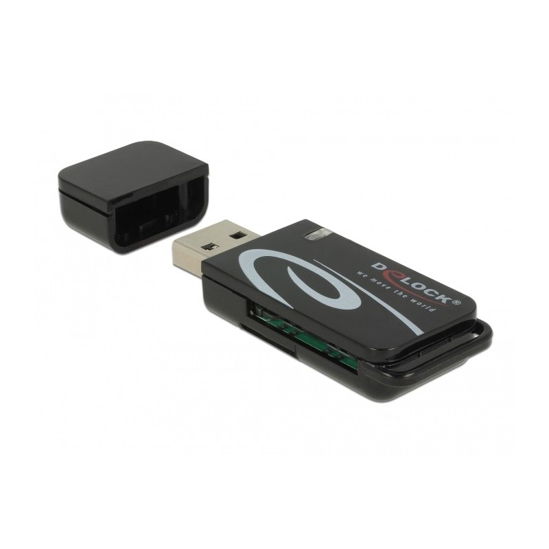 DeLOCK Mini lettore di schede USB 2.0 con slot SD e Micro SD