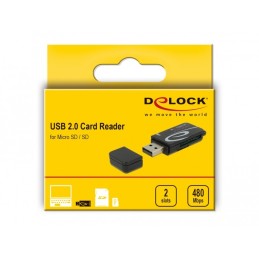 DeLOCK Mini lettore di schede USB 2.0 con slot SD e Micro SD