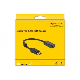 DeLOCK Adattatore DisplayPort 1.2 maschio a HDMI femmina 4K passivo nero