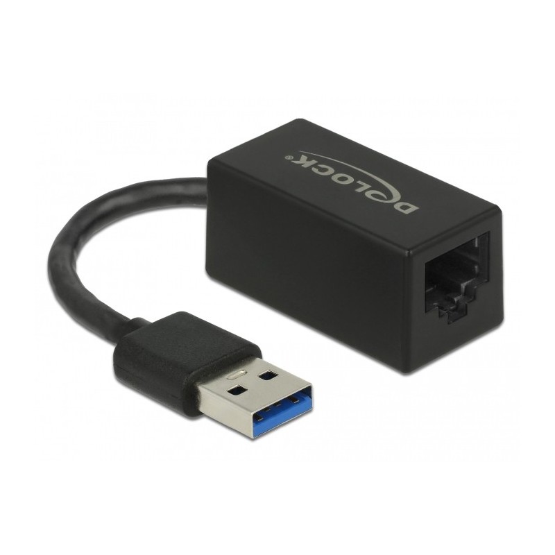 DeLOCK Adattatore USB Tipo-A da Gigabit LAN compatto nero