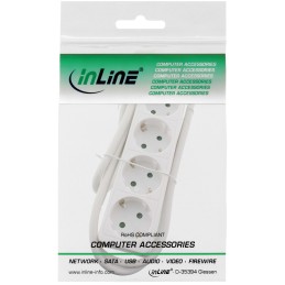 InLine Multipresa 4x Shucko, cavo 3m bianco