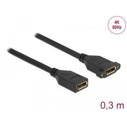 DeLOCK Cavo DisplayPort 1.2 femmina a femmina di montaggio pannello 4K 60 Hz 30 cm