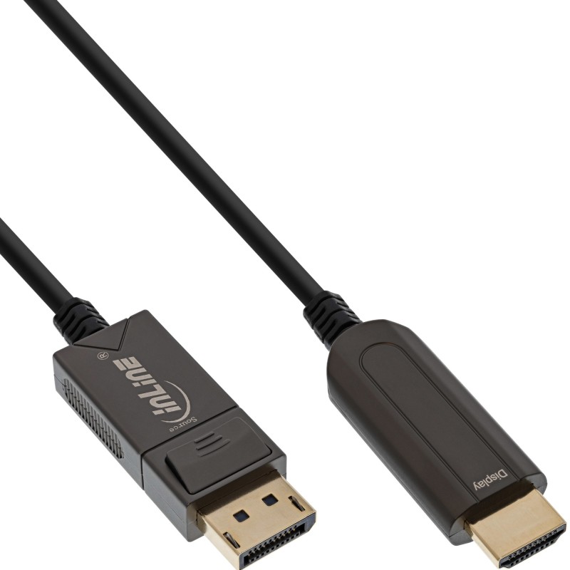 InLine Cavo convertitore da DisplayPort a HDMI AOC, 4K 60Hz, nero, 20m