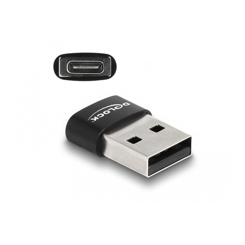 DeLOCK Adattatore USB 2.0 da USB Tipo-A maschio a USB Type-C femmina nero