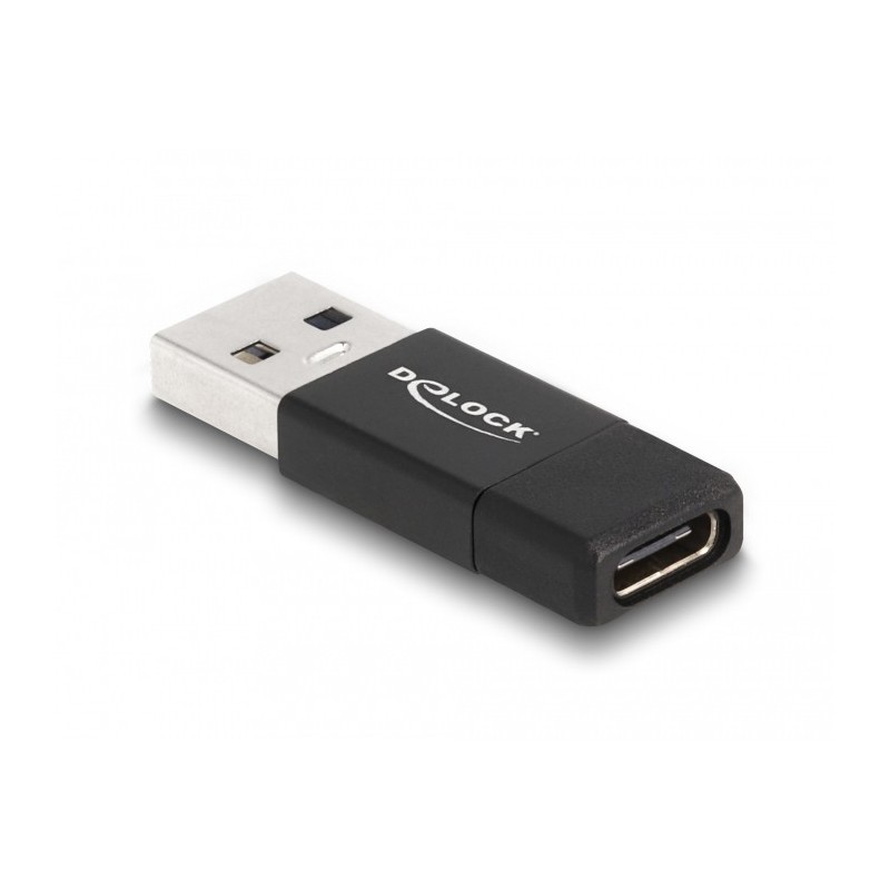 DeLOCK Adattatore USB 3.2 Gen 2 da USB Tipo-A maschio a USB Type-C femmina attivo nero