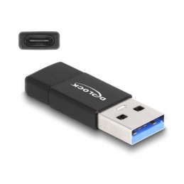 DeLOCK Adattatore USB 3.2 Gen 2 da USB Tipo-A maschio a USB Type-C femmina attivo nero