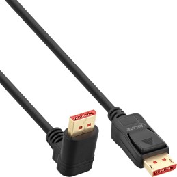 InLine Cavo DisplayPort 1.4, 8K4K, angolato verso l'alto, nero oro, 3m