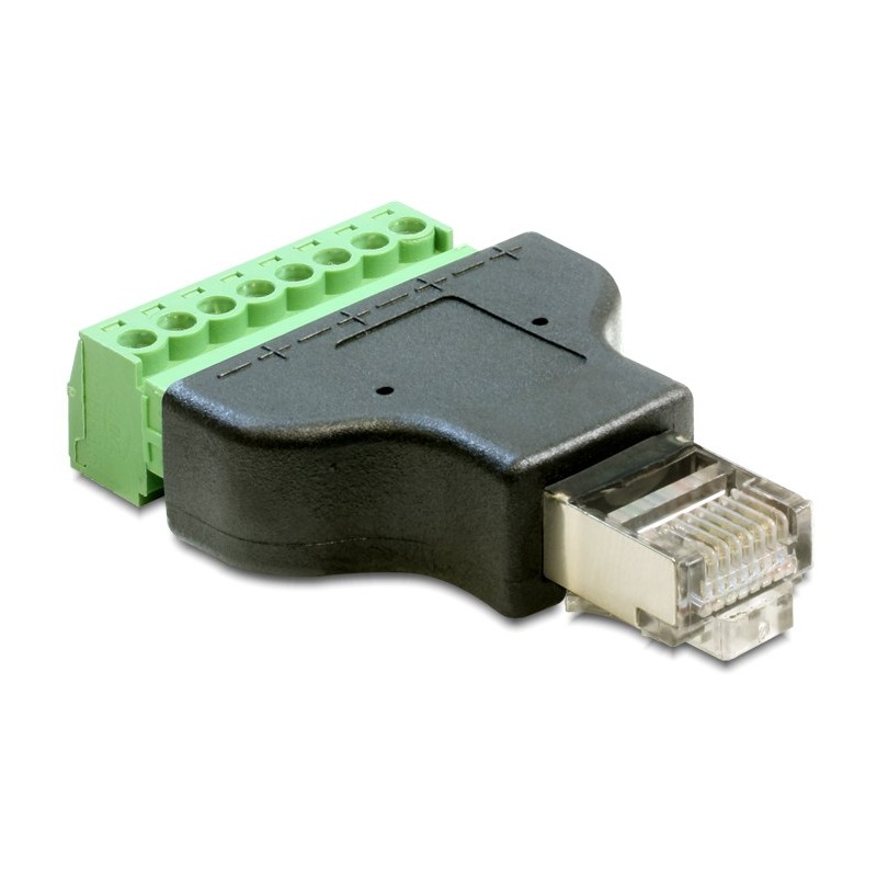 DeLOCK 65389 adattatore per inversione del genere dei cavi RJ45 8p Nero, Verde