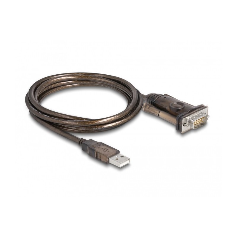 DeLOCK Adattatore USB 2.0 Tipo-A per 1 x seriale RS-232 D-Sub 9 pin maschio con viti 1,5 m