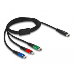 DeLOCK Cavo di ricarica USB 3 in 1 USB Type-C a Lightning   Micro USB   USB Type-C da 1 m