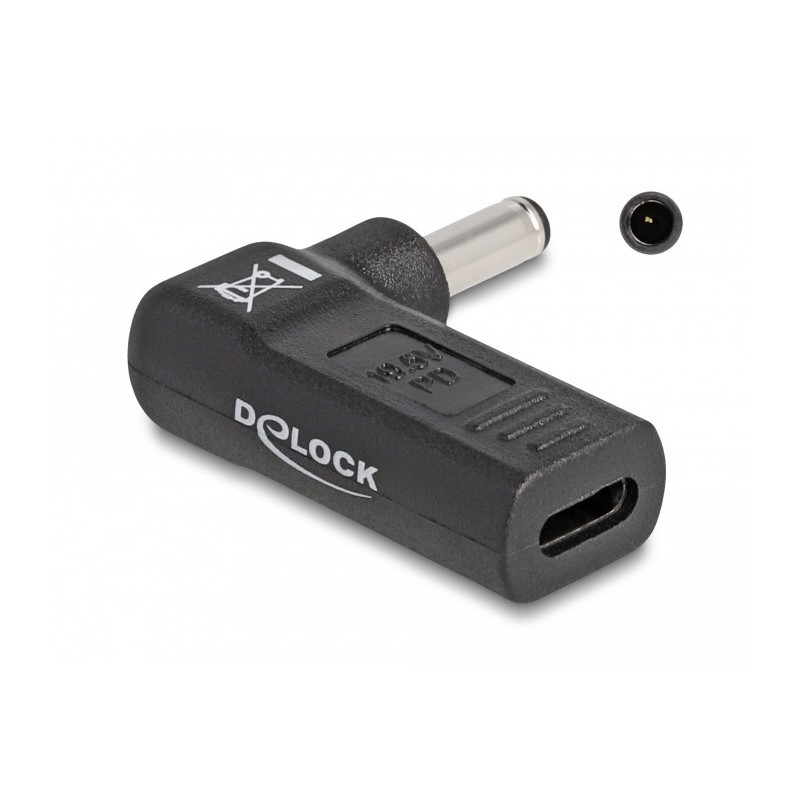 DeLOCK Adattatore per portatile Cavo di ricarica USB Type-C femmina per Dell 4,5 x 3,0 mm maschio 90° angolato