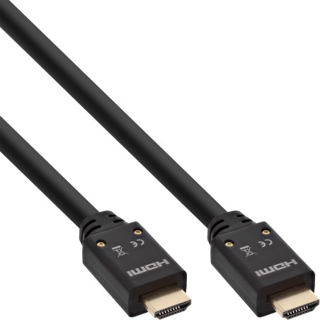 InLine Cavo HDMI 2.0, attivo, 4K2K, guaina nylon, 15m, High Speed, Ethernet