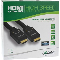 InLine Cavo HDMI 2.0, attivo, 4K2K, guaina nylon, 15m, High Speed, Ethernet