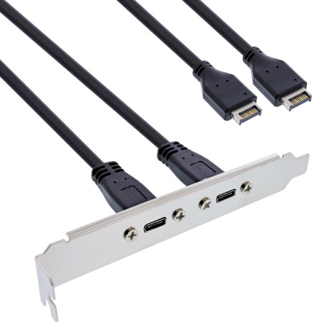 InLine Supporto per slot, USB-C a USB 3.2 pannello frontale Key-A interno