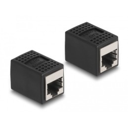 DeLOCK Adattatore RJ45 femmina per RJ45 femmina Cat.6A nero