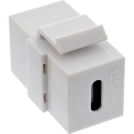 InLine Inserto Snap-In USB 3.1 Type-C femmina femmina, bianco