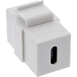 InLine Inserto Snap-In USB 3.1 Type-C femmina femmina, bianco