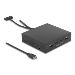 DeLOCK Pannello frontale da 3.5″ USB 3.2 Gen 2, 2 x USB Type-C + 2 x USB Tipo-A