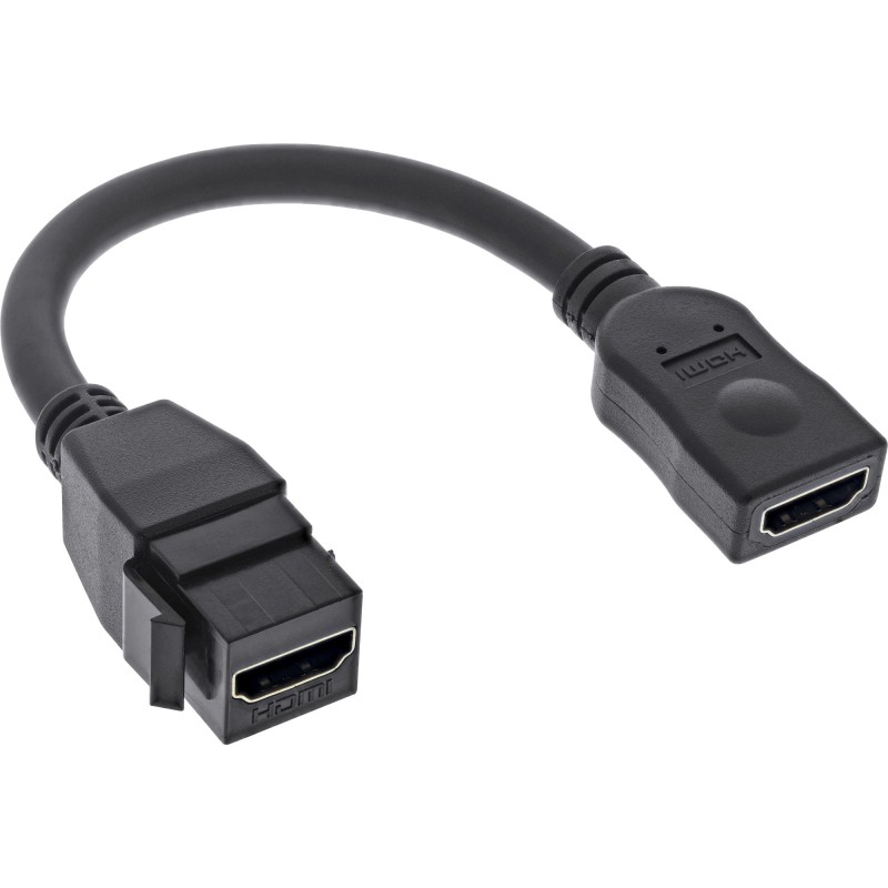 InLine cavo adattatore HDMI Keystone 4K 60Hz, HDMI A F F, nero, 0,2m