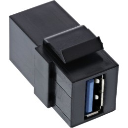 InLine USB 3.0 Keystone Snap-In Insert, USB-A F F, angolato nero